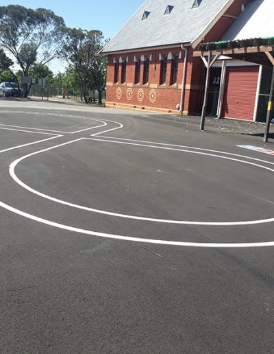 Large figure eight for use as a bike education course in schools.