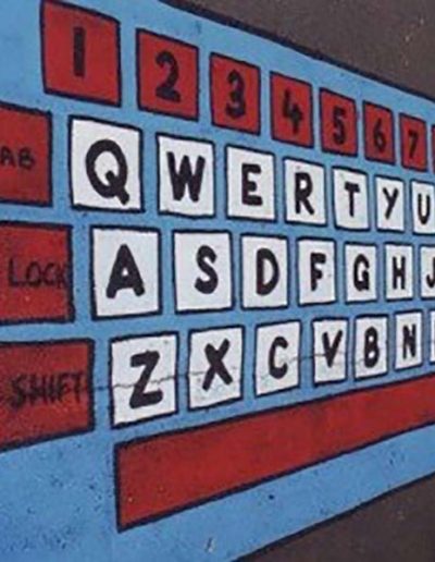 The Keyboard is an alphabet/spelling game that has the alphabet, and some numbers, set out exactly as they would appear on the main part of a computer keyboard.