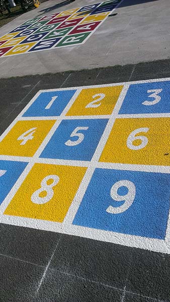 The 1- 9 Number Grid is a great outdoor table to help children learn addition and subtraction skills.
